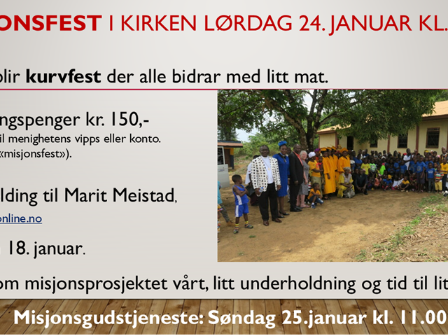 Misjonshelg 24.-25. jan.